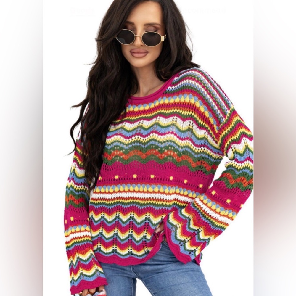 NWOT Colorful Striped Sweater Size Small